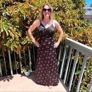 1970s Sundress with Capelet Maxi